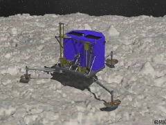 The Rosetta Lander standing on the comet surface